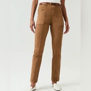 Spanx twill straight leg pant. Tan. Women’s size M Medium